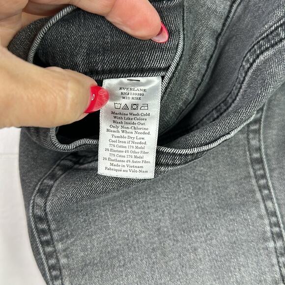 EVERLANE Gray Mid Rise Vintage Wash‎ Skinny Ankle Denim Jeans Size 32 Regular - Picture 10 of 11